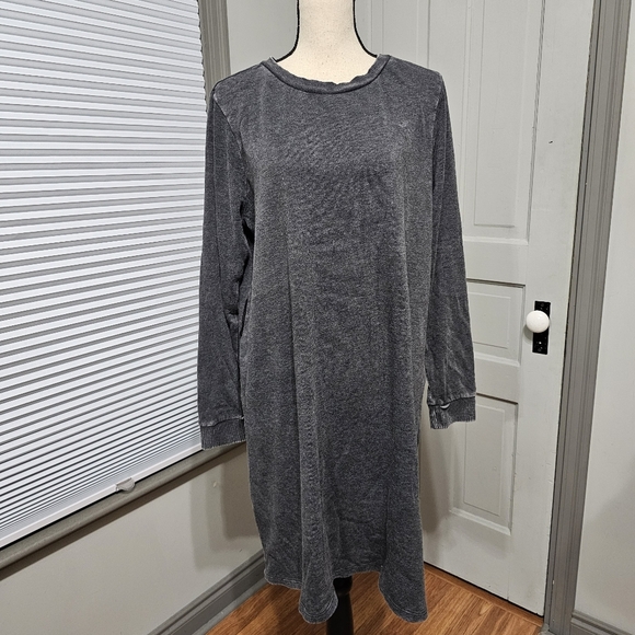 Torrid Pullover Dress - Cozy Fleece Black Mineral Wash - Picture 4 of 7